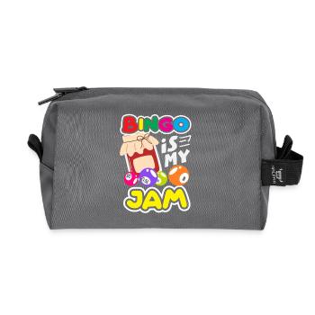 Bingo Is My Jam Fun Fun - Recycled Toiletry Zip Bag - anthracite - Front