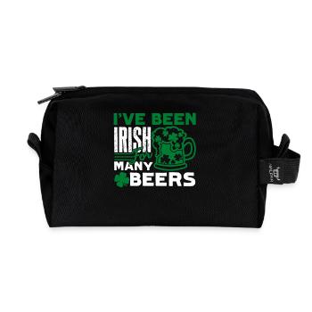 St Patrick's Day I Have Been Irish For Beers - Recycled Toiletry Zip Bag - black - Front
