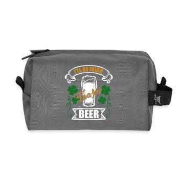 St Patrick's Day I Will Be Irish - Recycled Toiletry Zip Bag - anthracite - Front