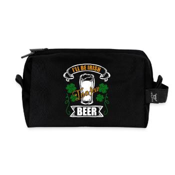 St Patrick's Day I Will Be Irish - Recycled Toiletry Zip Bag - black - Front