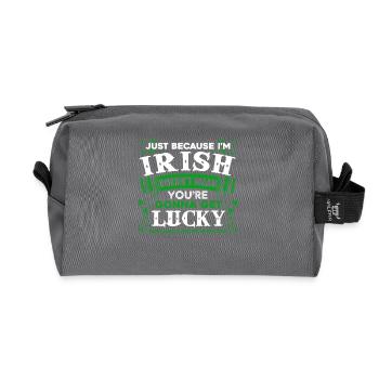 St Patrick's Day I am Lucky Irish - Recycled Toiletry Zip Bag - anthracite - Front