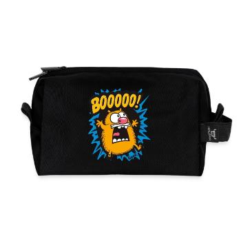 Funny Boo Hamster - Recycled Toiletry Zip Bag - black - Front