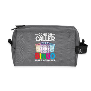 Bingo Fun Come Caller Let Me Call - Recycled Toiletry Zip Bag - anthracite - Front