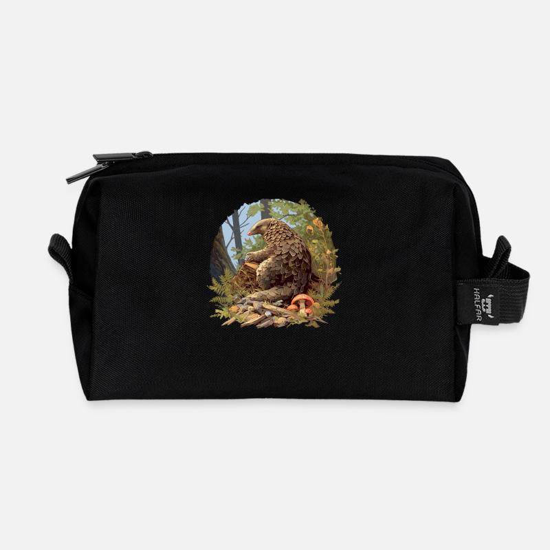 Schuppentiere Pangolin Schuppentier - Recycelte Kulturtasche - Schwarz