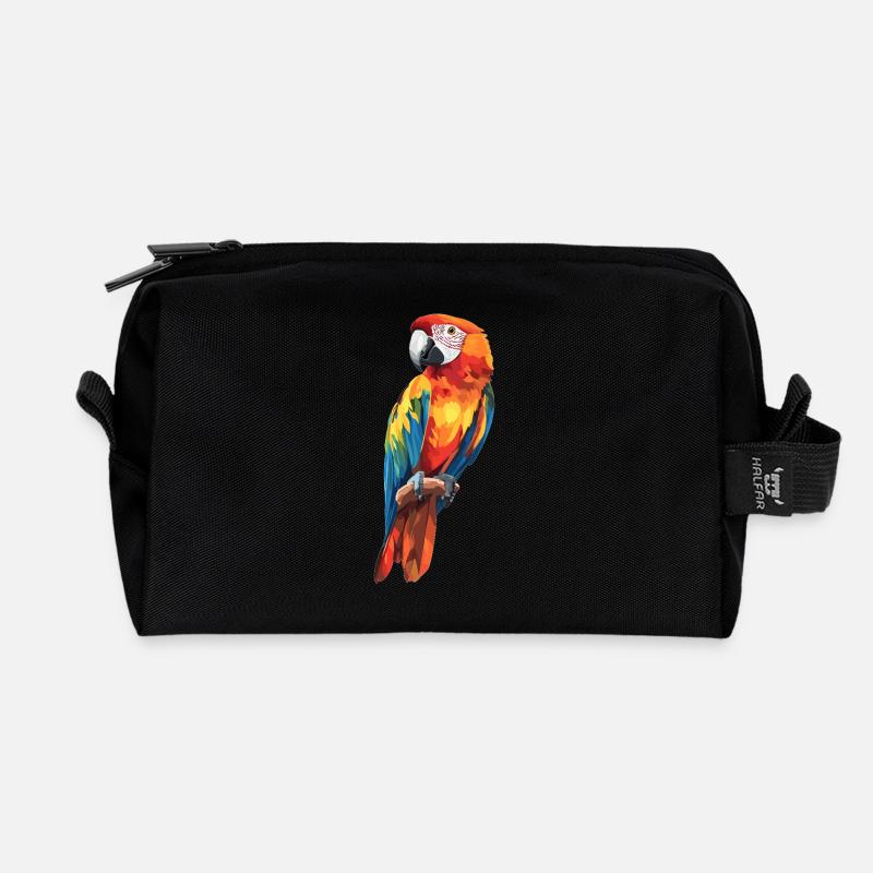Papageie Papagei - Recycelte Kulturtasche - Schwarz
