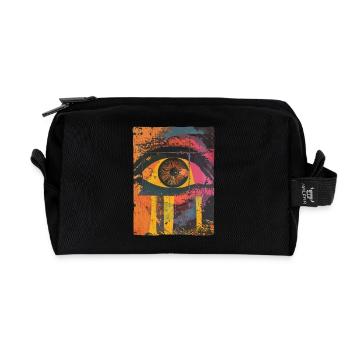 Pop Art Oeil Graffiti - Trousse de toilette en tissu recyclé - noir - Devant