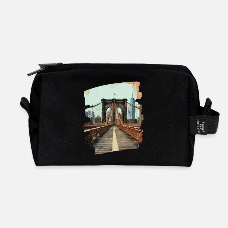Brooklyn Bridge - Recycelte Kulturtasche - Schwarz