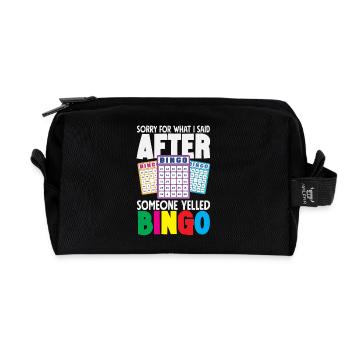 Apologies after the bingo scream - Recycled Toiletry Zip Bag - black - Front