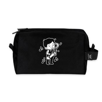 Saxophone Kid Croquis - Trousse de toilette en tissu recyclé - noir - Devant