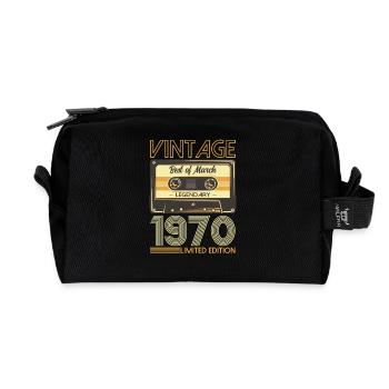55ème anniversaire Cadeau Homme Cassette Mars 1970 - Trousse de toilette en tissu recyclé - noir - Devant