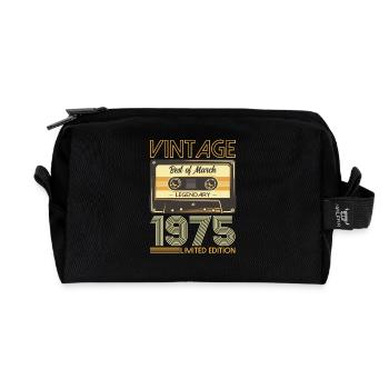 50ème anniversaire Cadeau Homme Cassette Mars 1975 - Trousse de toilette en tissu recyclé - noir - Devant