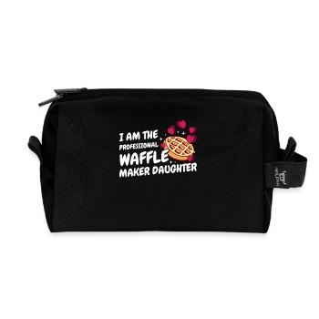Je suis la fille du gaufrier professionnel - Trousse de toilette en tissu recyclé - noir - Devant