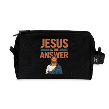 Jesus is the answer - Jesus ist die Antwort - Recycled Toiletry Zip Bag - black - Front