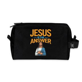 Jesus is the answer - Jesus ist die Antwort - Recycled Toiletry Zip Bag - black - Front