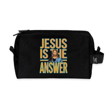Jesus is the answer - Jesus ist die Antwort - Recycled Toiletry Zip Bag - black - Front
