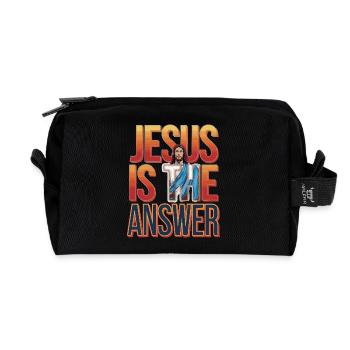 Jesus is the answer - Jesus ist die Antwort - Recycled Toiletry Zip Bag - black - Front