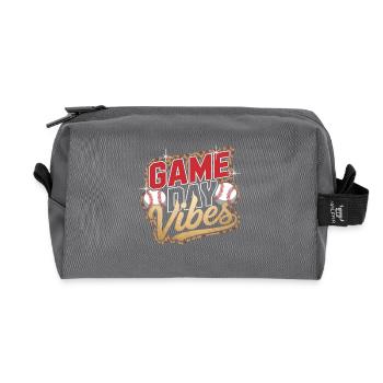 Baseball - Recycelte Kulturtasche - Anthrazit - Vorne