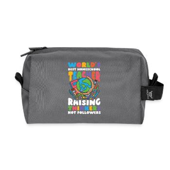 Best Homeschool Teachers Don't Educate Thinkers - Recycled Toiletry Zip Bag - anthracite - Front