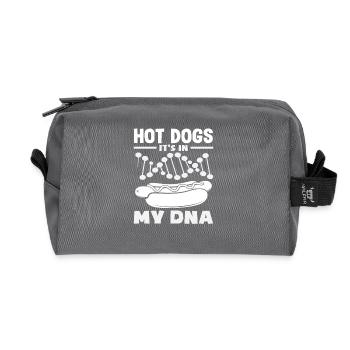 Hot Dog Liebhaber DNA Humor Design - Recycelte Kulturtasche - Anthrazit - Vorne