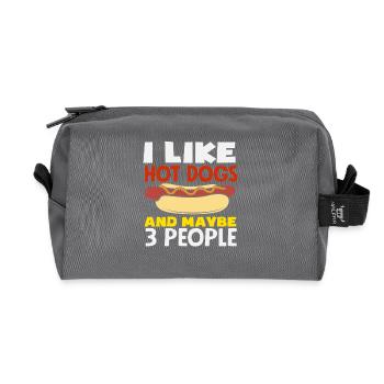Hot Dog Liebhaber Ich Mag Hot Dogs Und Vielleicht - Recycelte Kulturtasche - Anthrazit - Vorne
