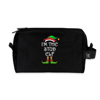 I'm The Stud Elf Shirt Matching Family Christmas - Recycled Toiletry Zip Bag - black - Front