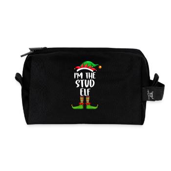 I'm The Stud Elf Shirt Matching Family Christmas - Recycled Toiletry Zip Bag - black - Front