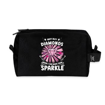 Diamond Painting Artist Why Buy When I Can Diamond - Recycled Toiletry Zip Bag - black - Front