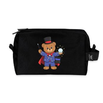 Teddybär Zauberer - Recycelte Kulturtasche - Schwarz - Vorne