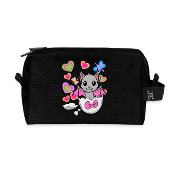 Oeuf Chauve-souris Oeuf Naissance Enfants Enfant - Trousse de toilette en tissu recyclé - noir - Devant