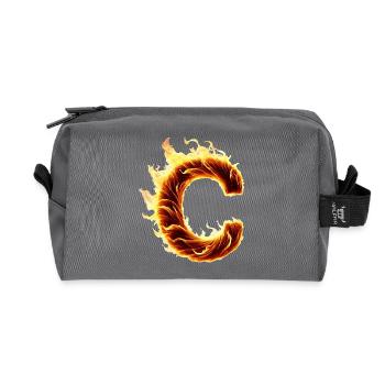 Letter C Flames - Recycled Toiletry Zip Bag - anthracite - Front