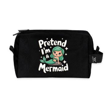 Mermaid Fable Mermaids Fairy Tale - Recycled Toiletry Zip Bag - black - Front