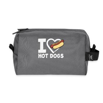 Ich Liebe Hot Dogs Für Hot Dog Liebhaber - Recycelte Kulturtasche - Anthrazit - Vorne