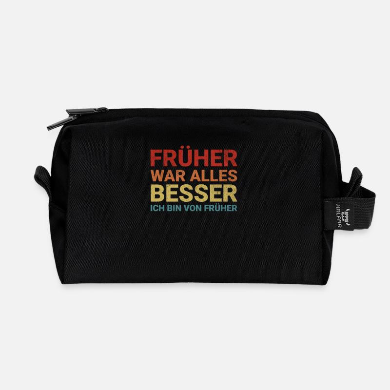 Früher war alles besser - Lustiges Retro & Vintage - Recycelte Kulturtasche - Schwarz