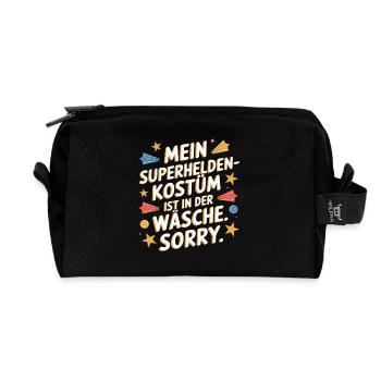 Le costume de super-héros est dans la blanchisserie Carnaval Cologne - Trousse de toilette en tissu recyclé - noir - Devant