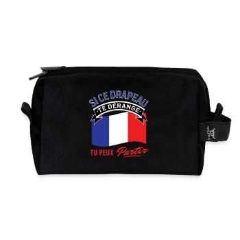 Fierté du drapeau français - Trousse de toilette en tissu recyclé - noir - Devant