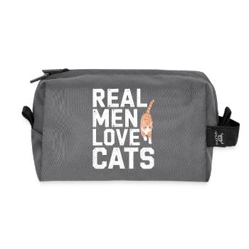 Real Men Love Cats - Recycelte Kulturtasche - Anthrazit - Vorne
