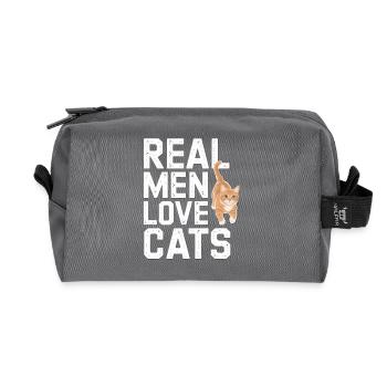 Real Men Love Cats - Recycelte Kulturtasche - Anthrazit - Vorne