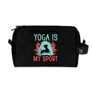 Le yoga est mon sport Funny Yoga - Trousse de toilette en tissu recyclé - noir - Devant