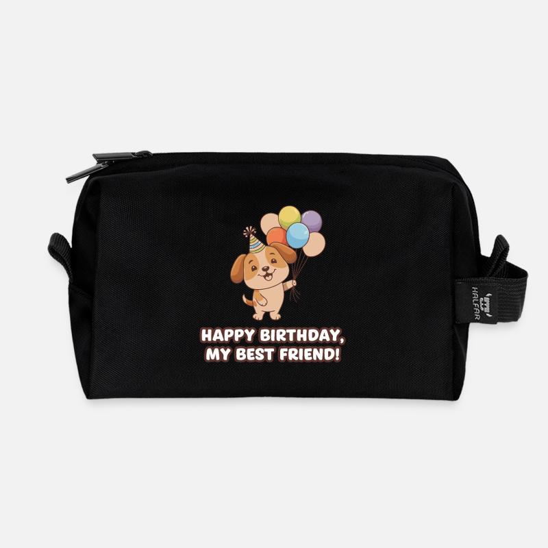DOGS - Recycled Toiletry Zip Bag - black