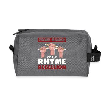 Poetry Slam Rhyme Rebellion Slam Poetry - Recycled Toiletry Zip Bag - anthracite - Front