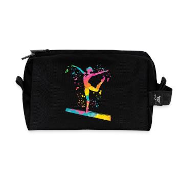 Turnerin Schwebebalken Kunstturnen - Recycelte Kulturtasche - Schwarz - Vorne