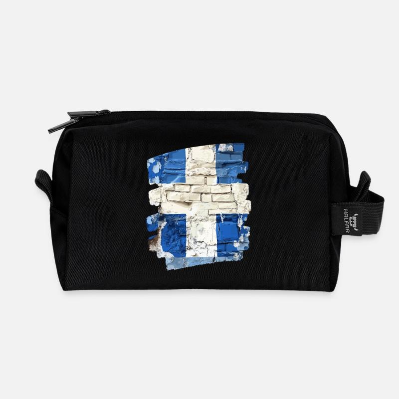 Finnish flag Finland - Recycled Toiletry Zip Bag - black