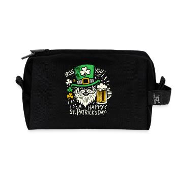 Fröhlichen St. Patrick's Day Feier mit Irish - Recycelte Kulturtasche - Schwarz - Vorne