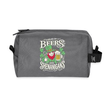 Bier und shenanigans St. Patricks Tag Spaß - Recycelte Kulturtasche - Anthrazit - Vorne