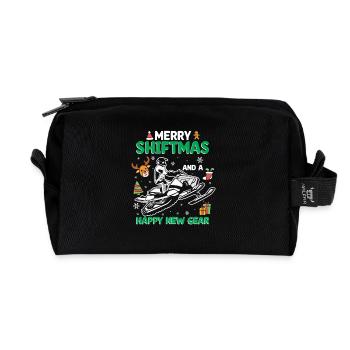 Merry Shiftmas Snowmobile Happy New Gear - Recycelte Kulturtasche - Schwarz - Vorne