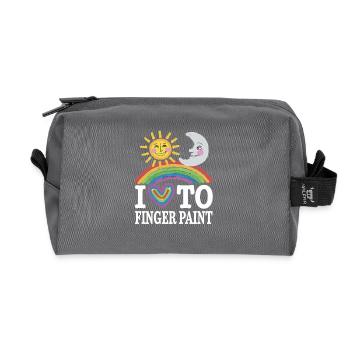 I Love Finger Paints Sun Moon Rainbow - Recycled Toiletry Zip Bag - anthracite - Front
