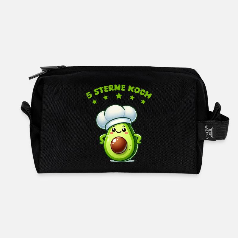avocado koch - Recycelte Kulturtasche - Schwarz
