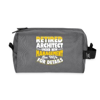architecte - Trousse de toilette en tissu recyclé - anthracite - Devant