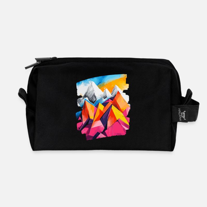 Berge - Recycelte Kulturtasche - Schwarz