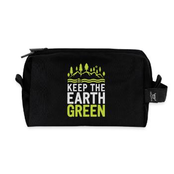 Earth day - Recycelte Kulturtasche - Schwarz - Vorne
